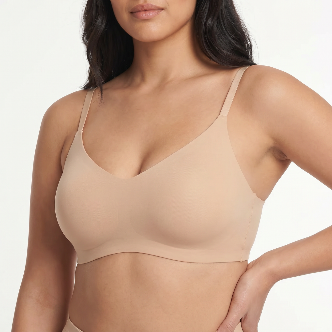 Détail du tissu doux et respirant de la brassière sans armature